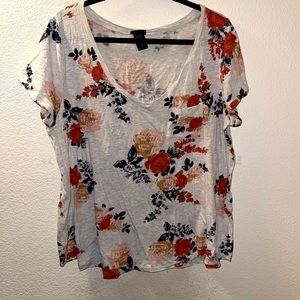 Torrid Cream Floral Tee
